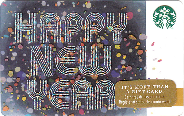 Happy New Year Starbuck Card - Closer Look!