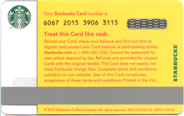 Happy Birthday 2011 Starbucks Card - Closer Look